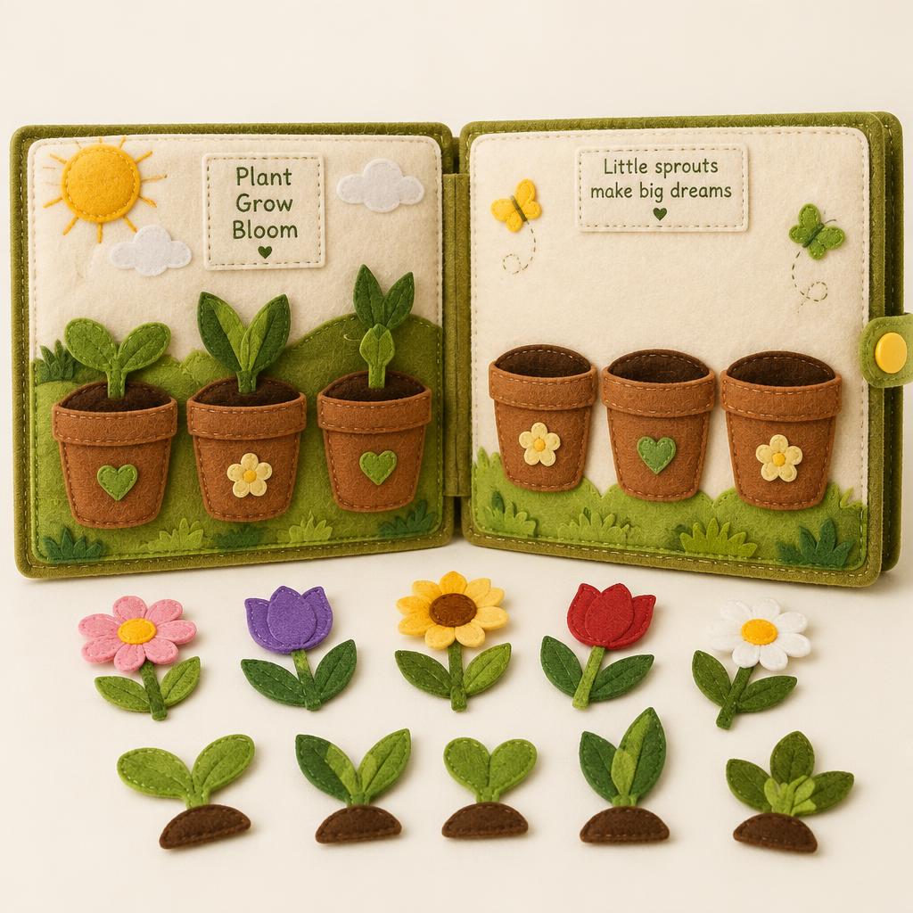 Colour Sprouts felt busy book, open